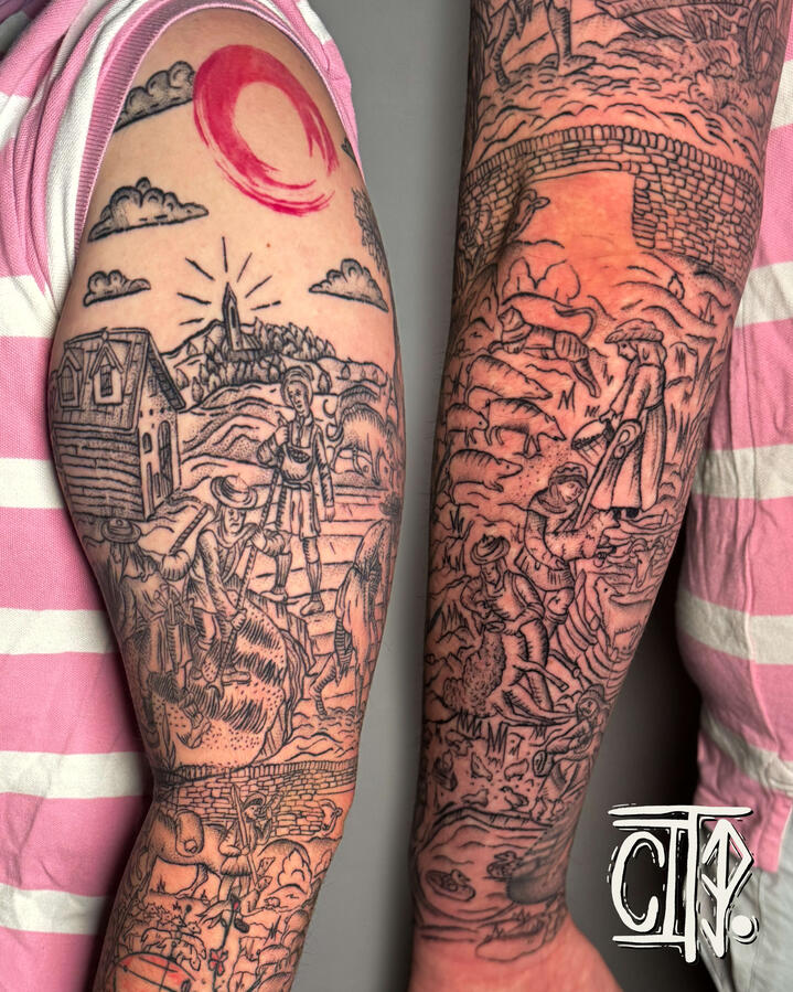 Woodcut Farming Sleeve Woodcut Farming Sleeve